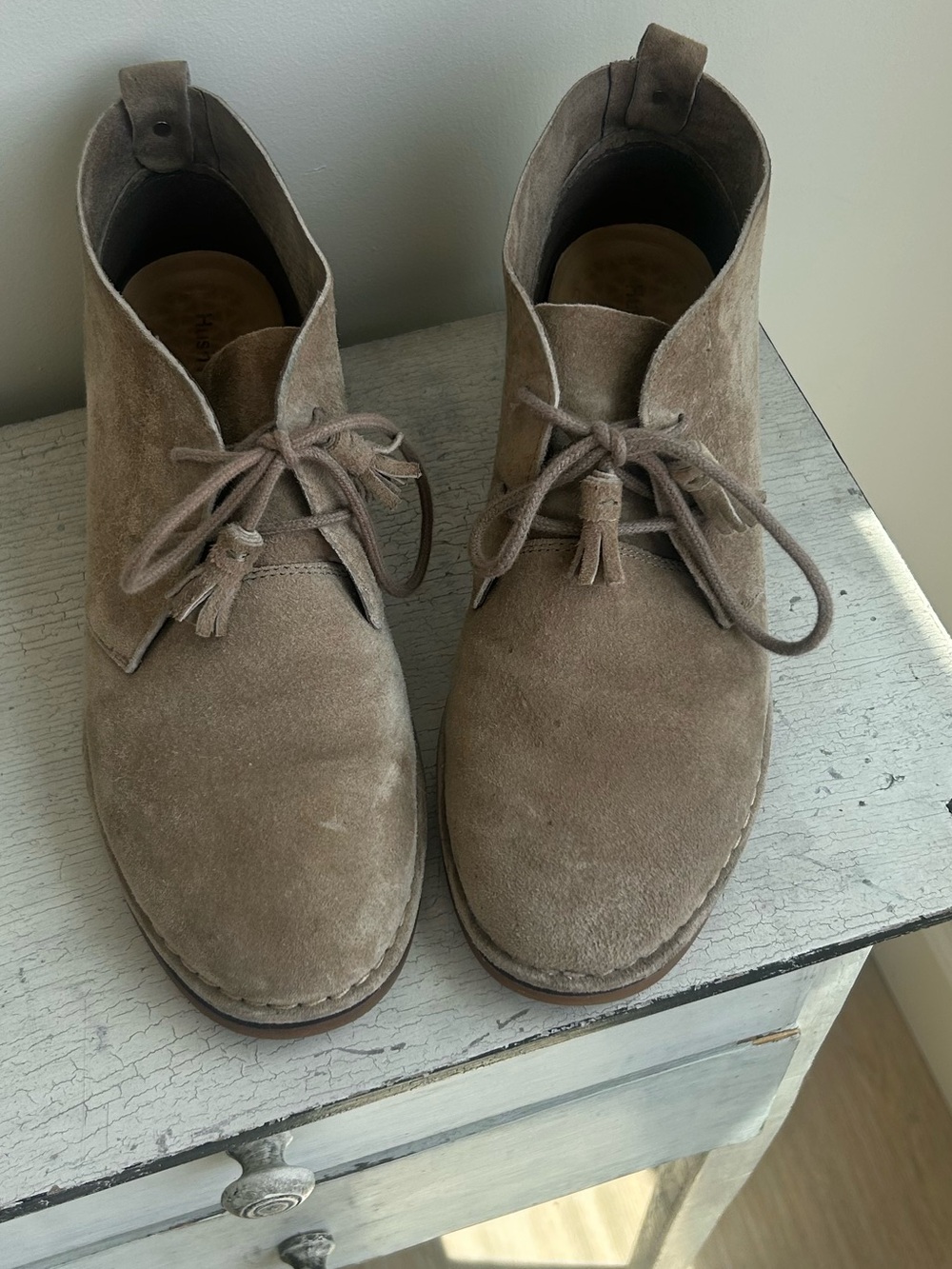 Taupe Suede Hush Puppies size 8